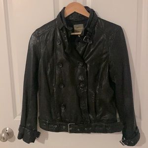 Wearmaster outerwear black leather jacket size medium by J. Crew